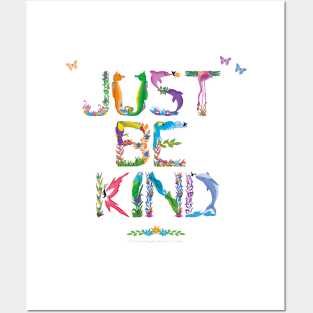 JUST BE KIND - tropical word art Posters and Art